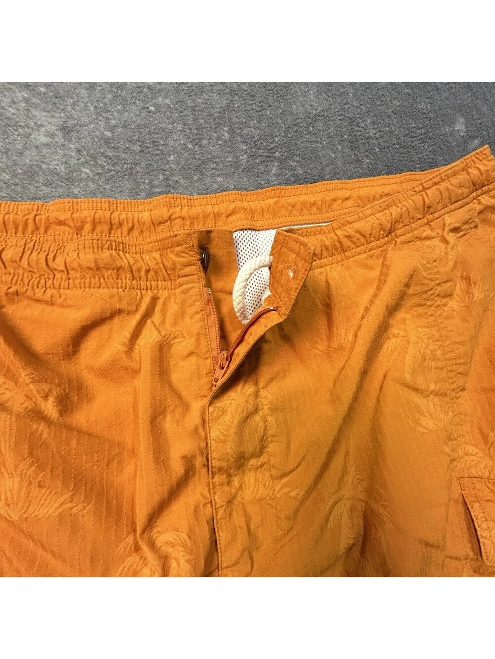 Tommy Bahama Men’s XL Orange Palm Tree Swim Trunks Cargo Board Shorts